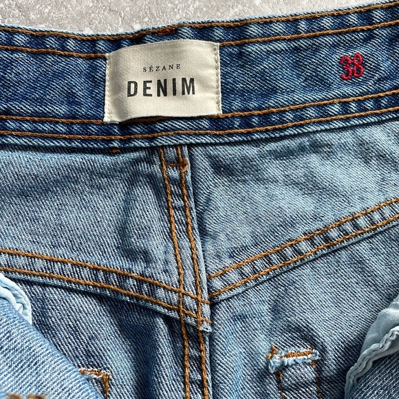 NWOT Sezane Le Crop Size 6 (38 European) Denim Blue Sold Out - Picture 2 of 4